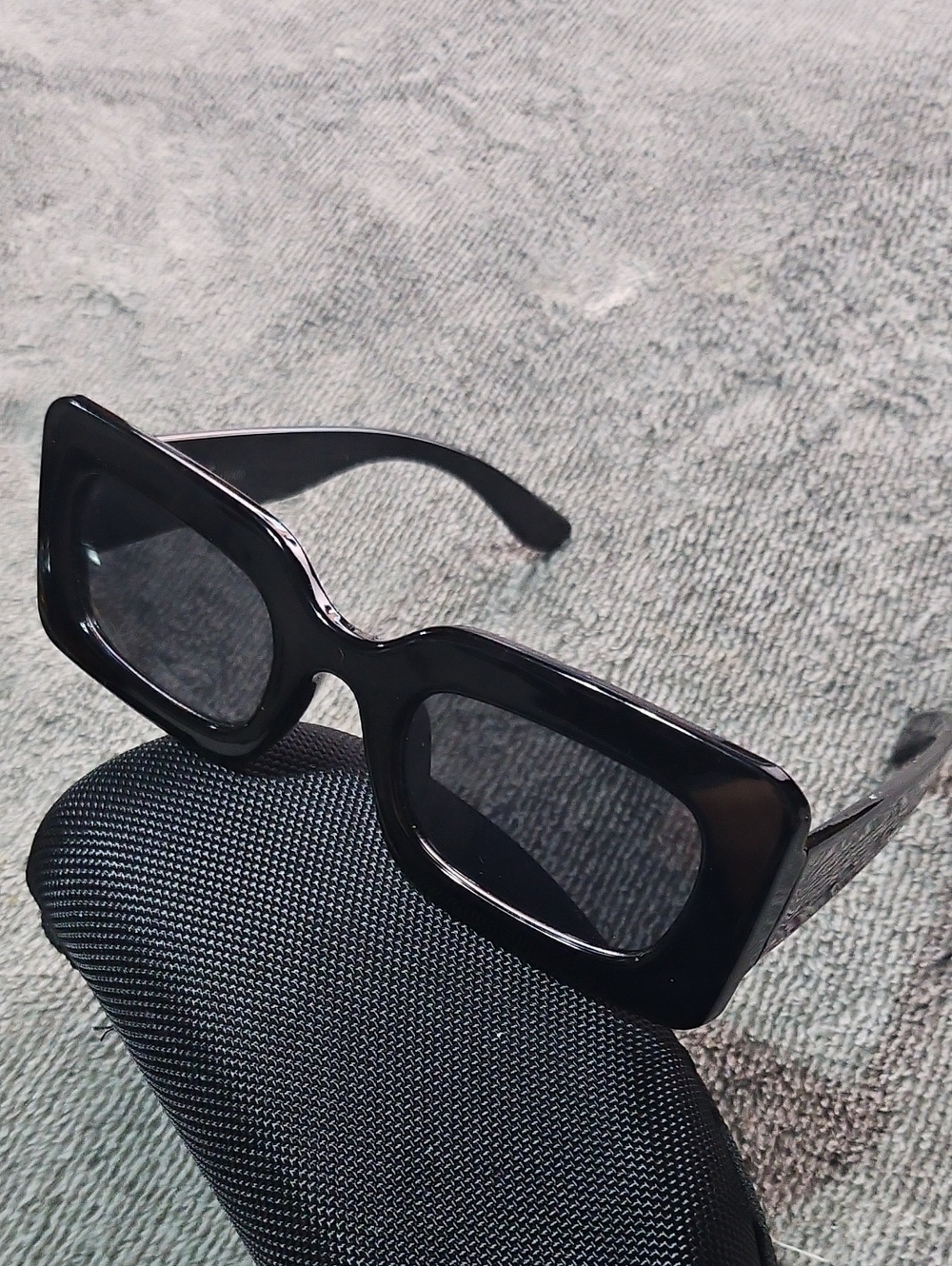 Prada Exact Look Alike Black Rectangular Women's Sunglasses - Classic Chic